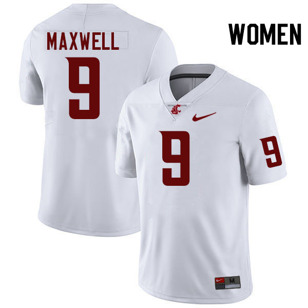 Women #9 Kyle Maxwell Washington State Cougars College Football Jerseys Stitched-White